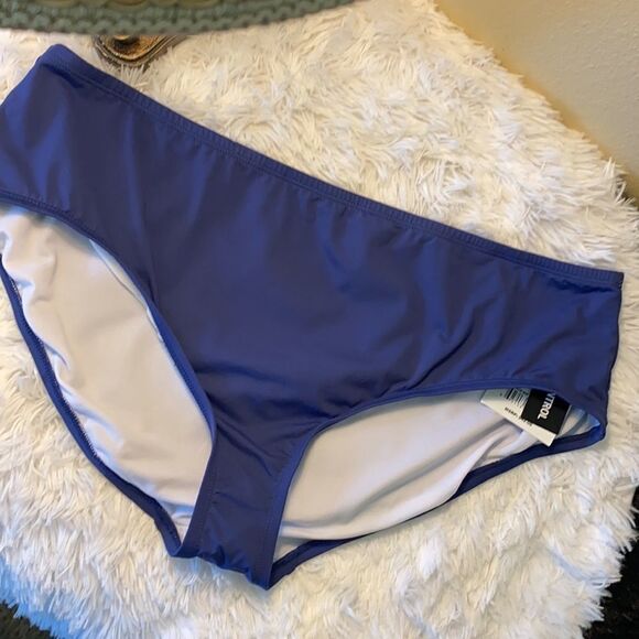 24th & Ocean NWT Sz 20W Tummy Control Blue Bathing Suit Bottoms - Picture 1 of 8